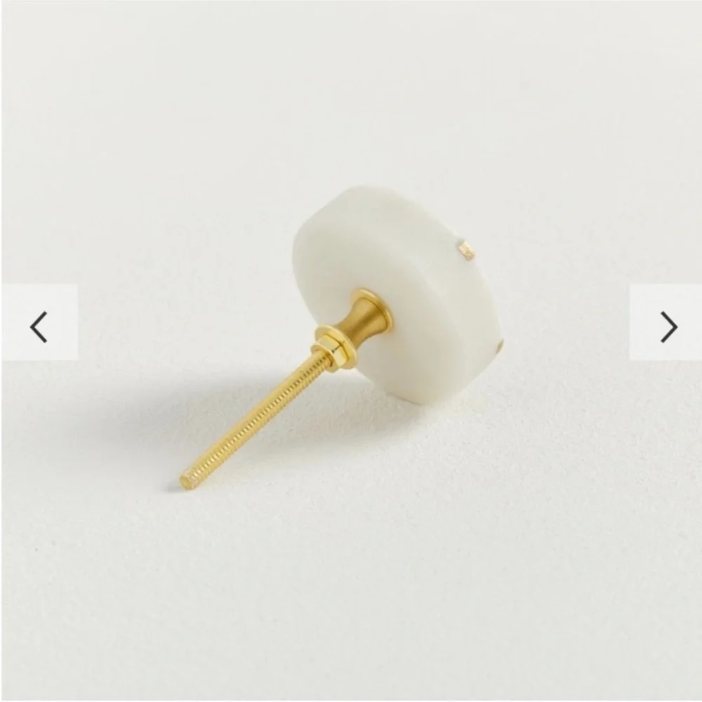 West Elm White Marble Drawer Pulls New Set of 3